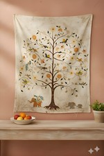 Vintage Indian Tree of Life Textile Wall Hanging
