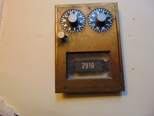 Antique brass post - brass, box