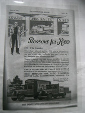 1934 ADVERT, REO TRUCKS (LAMINATED PHOTOCOPY) VINTAGE/DISPLAY/SHOW