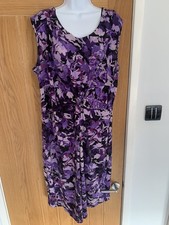 AUTONOMY LADIES  BEAUTIFUL  SHADES OF PURPLE PRINT  DETAILED DRESS SIZE  22 nwot