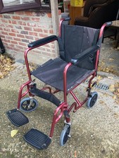 Coopers Red Lightweight Folding Wheelchair with Foot Rests