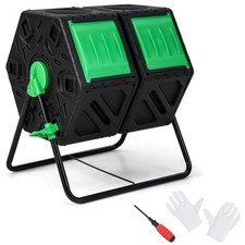 Dual chamber compost tumbler - compost,