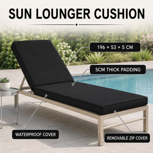 Waterproof sun lounger cushion - sun,