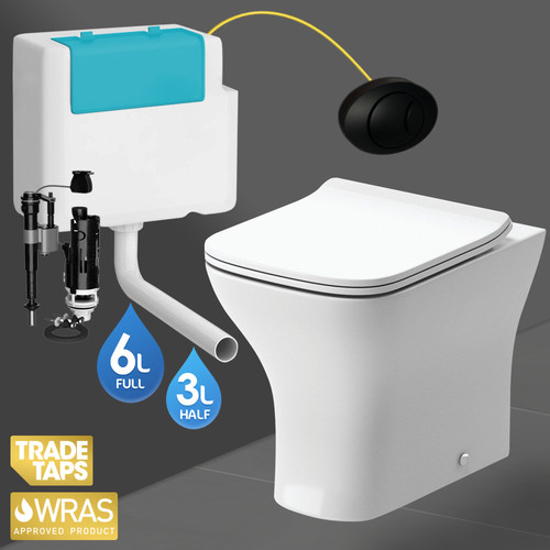 Square back wall - square, toilet