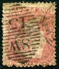 (129)  GOOD USED SG39Wi QV 1d PALE ROSE INVERTED WATERMARK