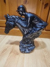 Vintage Marly Horse and Jockey Spelter Statue / Figurine