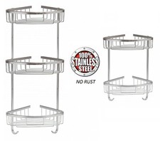 Stainless Steel Corner Shower Caddy Storage Shelf Tidy Bathroom Organizer Basket