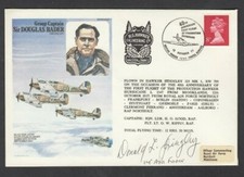 1977 Douglas Bader RAF Cover SIGNED Donald Quigley    US Air Force  ACE  WW2