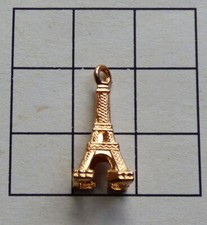 Vintage Tibetan Paris Eiffel Tower Clip Charm Zip Bag Bracelet gold finish phone