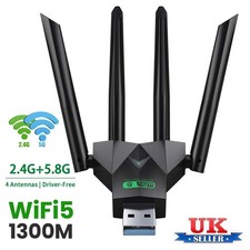 NEW 1300Mbps Dual Band 2.4G/5G Wireless USB 3.0 WiFi Adapter Network Card Dongle