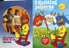 Henry's Cat KNITTING PATTERN 3 intarsia jumper sleeping Gary Kennedy BBC TV