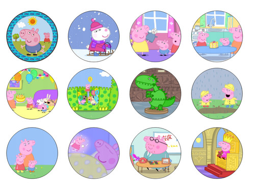 Peppa pig 12x - edible, cake