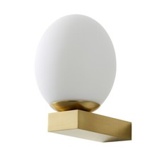 Litecraft Ovo Wall Light Bathroom 1 Arm With White Shade - Satin Brass Clearance