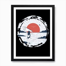 Surfer Girl Art Print Framed