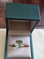 Natural Prasiolite ring in