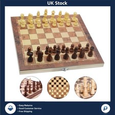 Unique Hand-Carved Magnetic Chess Set - 15.3" Portable Fun for Kids & Adults