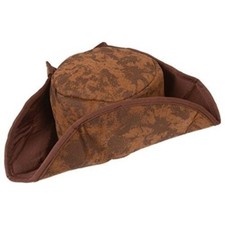 Brown Caribbean Pirate Jack Hat Mens Ladies Pirates Party Fancy Dress Accessory