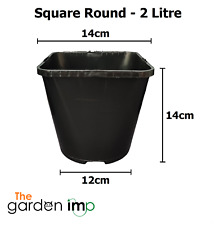 2L Square Plant Pots Black