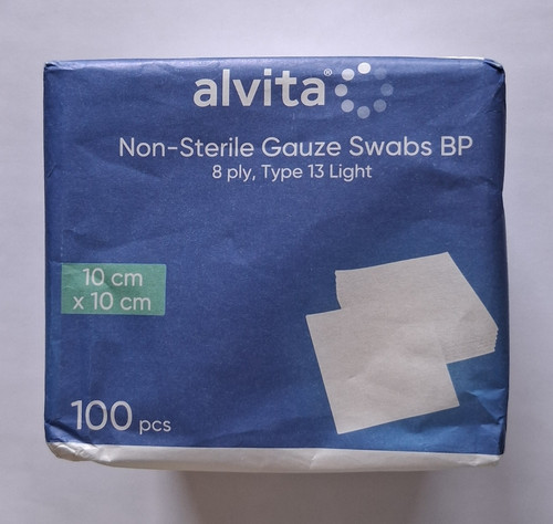 Alvita gauze swabs 10cm - gauze,