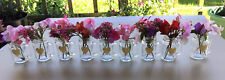 Bud Flower Vases  X 9 Bottle Vases Wedding Table Vase Clear Glass . Used .
