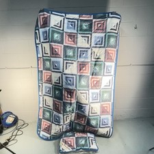 Das Echte Merino Lambwool Patch Work Style Quilt Blanket Throw Vintage 