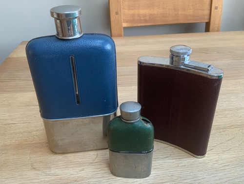 Vintage hip flasks 8oz - vintage,