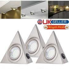 LED MAINS KITCHEN UNDER CABINET CUPBOARD SHELF TRIANGLE LIGHT UNIT LAMP LIGHTS