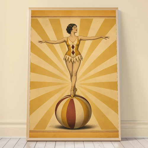 Vintage circus acrobat print - acrobat,
