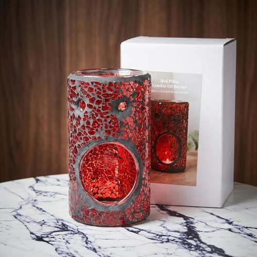 Red crackle glass pillar oil - red,