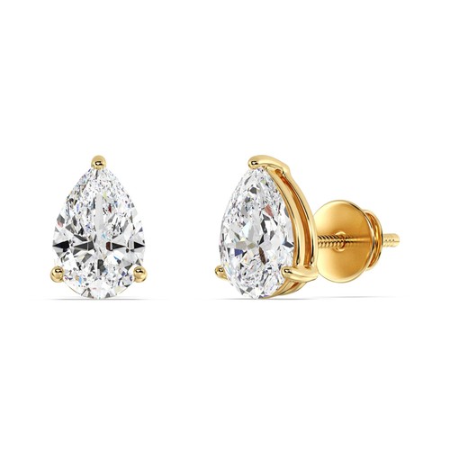 Pear diamond earrings - diamond,