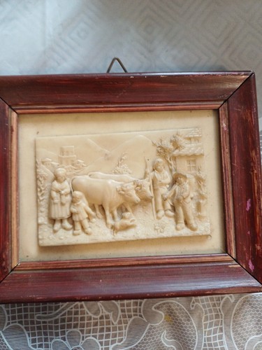 Limestone relief carving - limestone,