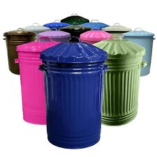 metal 90 litre large colour recycle dustbin paper rubbish waste bin