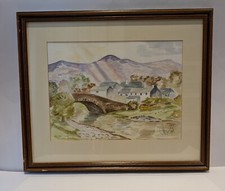 Original Landscape Watercolor Painting Signed Bowes? 1994 Framed Contemporary