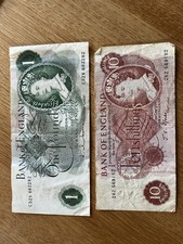 One x One Pound Old Bank Note, One 10 Shillings Note