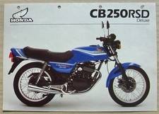 HONDA CB250RSD Mid Range Sports Motorcycle Sales Specification Leaflet c1982