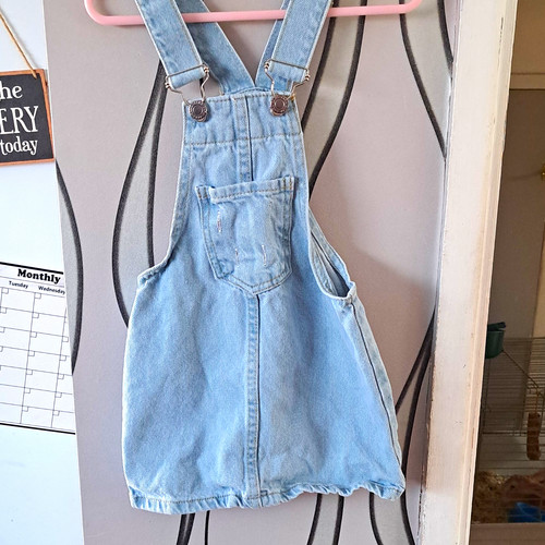 Zara girls blue denim pinafore - girls,
