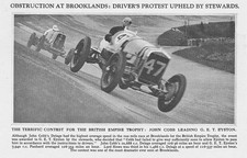 MOTOR SPORT John Cobb Leading G.E.T eyestone at Brooklands - Vintage Print 1932