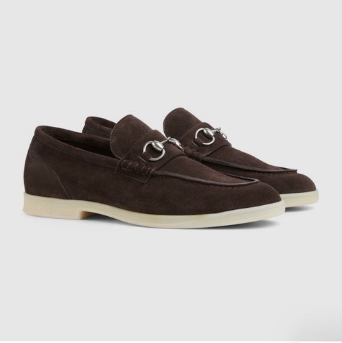 Gucci horsebit suede loafers - horsebit,