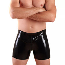 Black Mens Latex Rubber Boxer