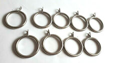 DEVILLE CLASSIC CURTAIN RINGS 9 PK SIZE 16-19mm POLE ROD VOILE NET RINGS CHROME