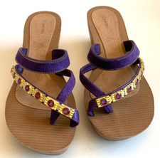 GRENDHA MULES Purple with Gold