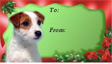 Parson Jack Russell Terrier Dog Christmas Labels by Starprint