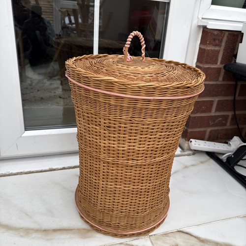 Vintage large basket laundry - basket,