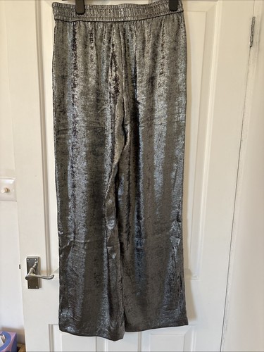 Zara silver chrome wide leg - zara,