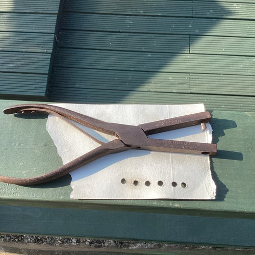 Vintage leather hole punching - vintage,