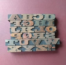 Vintage WOODEN Letterpress PRINTING BLOCKS 2.6cm High. Choose Your Letter.