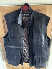 Woodland Leather Waistcoat, Multi Pocketed. Size Lge.