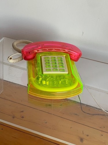 Neon telephone lights up - neon, telephone;it