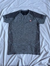 maximuscle activewear t - shirt grey/ black. size large.