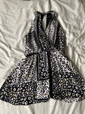 Zara black, white and yellow animal / leopard print playsuit size S